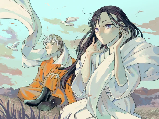 #2025年自分が選ぶ今年の4枚 今年はたくさんカラーイラストを描けて幸せでした! これが良かったよ!と言うイラストがあったら教えていただけるとハッピーです!来年もシャンバラッドをどうぞよろしくお願いします