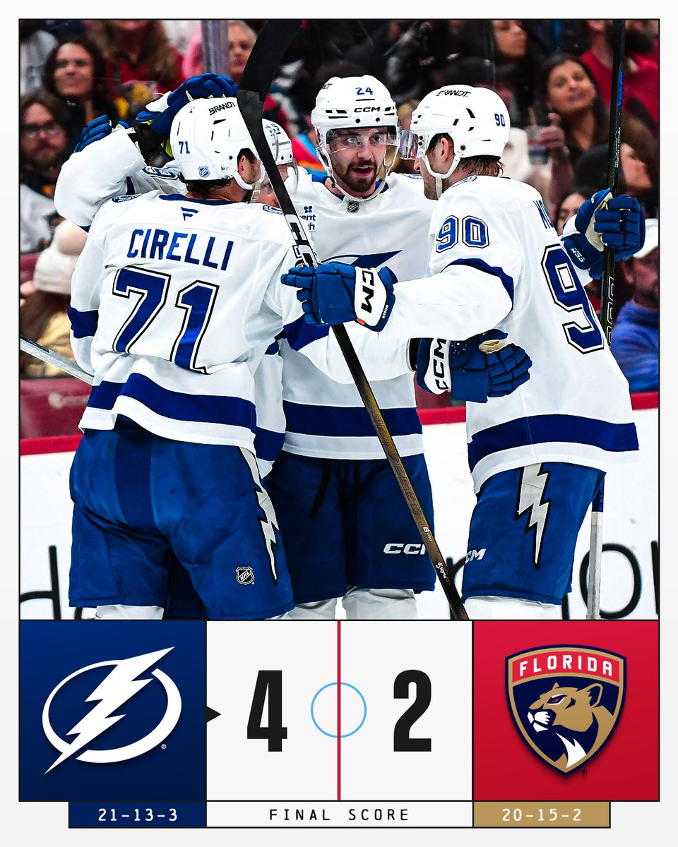 The <a href="/TBLightning/">Tampa Bay Lightning</a> take this edition of the Battle of Florida! ⚡