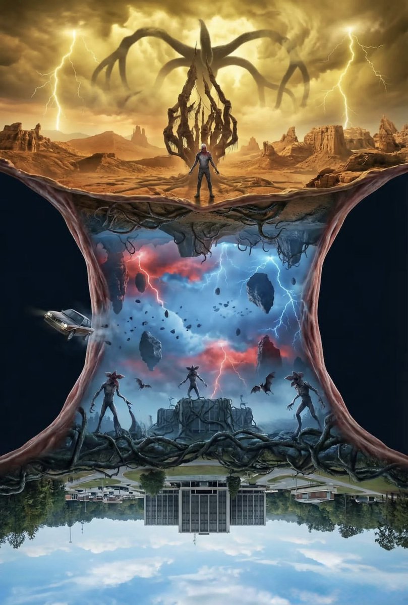 "Hawkins"

Porque así quedó el mundo de Stranger Things tras los acontecimientos de la segunda parte de la quinta temporada.

• El abismo (Dimensión X) 
• El mundo del revés (Agujero de gusano) 
• Hawkins (Mundo real)