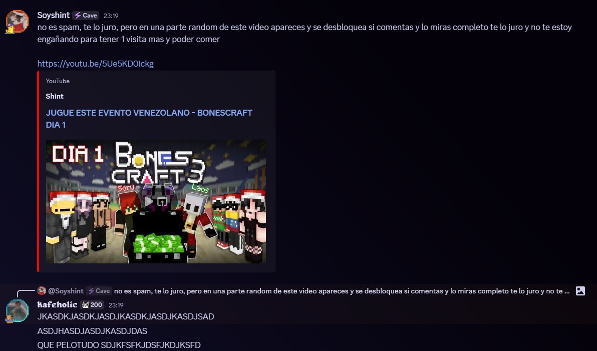 no se sorprendan si le llega un mensaje asi, ando pesado spameando el video, perdón kaffeh HASJDHASJDHASJD