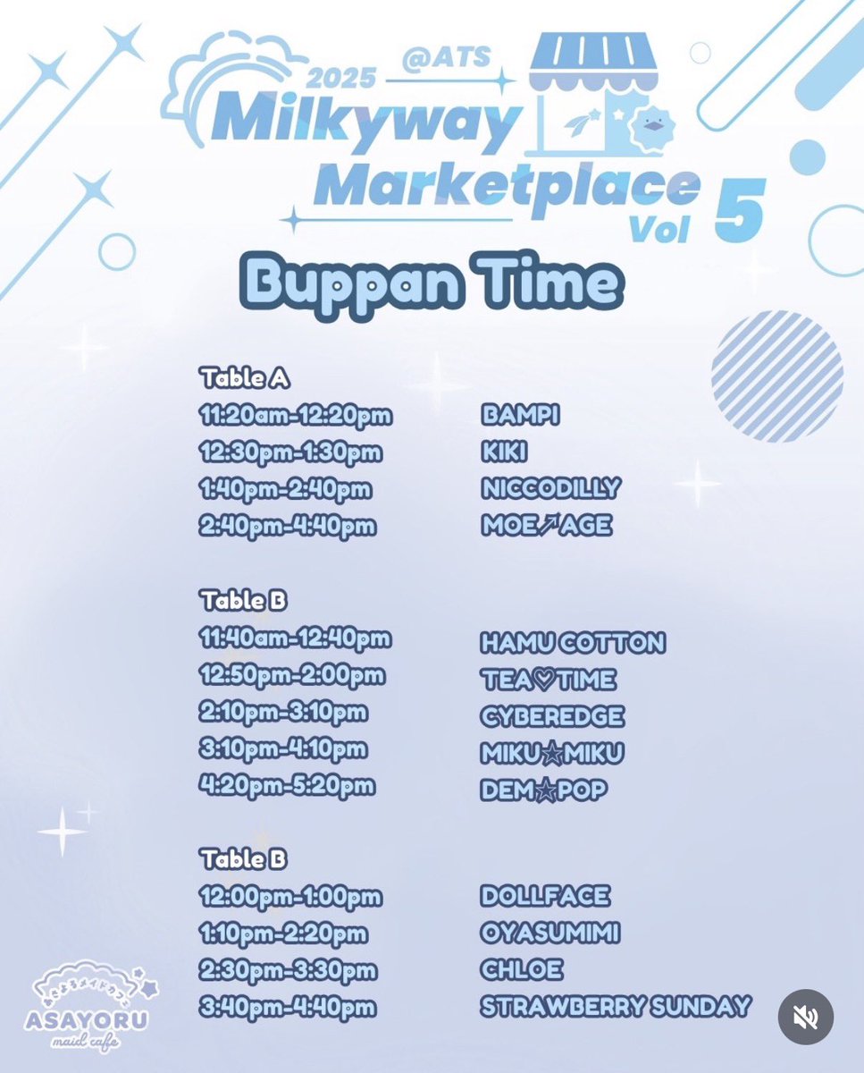 eggutamaplz's tweet image. HI EVERYONE! i wasn't sure if a post on twt was gonna come out about it, so i'm doing it now!

I will be performing tomorrow at @AsayoruCafe 's Milkyway Marketplace vol. 5 with my friend @NotCyOfficial as CYberEdGe! Hope to see everyone at the Atlantic Times Square! 🩷💜