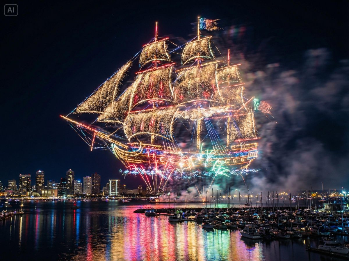 AllaAisling's tweet image. Prompt Studio: Nano Banana Pro Fireworks, in @dreamina_ai 

Fireworks form the shape of [SUBJECT] in the night sky above a waterfront city. The design is inspired by the colors, proportions, and silhouette of [SUBJECT], clearly readable and visually striking against the dark sky.…