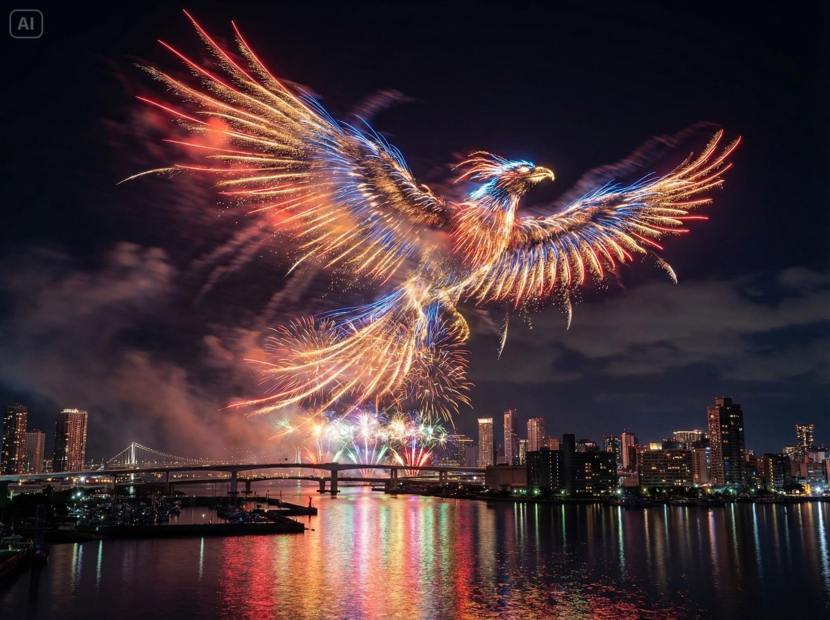 AllaAisling's tweet image. Prompt Studio: Nano Banana Pro Fireworks, in @dreamina_ai 

Fireworks form the shape of [SUBJECT] in the night sky above a waterfront city. The design is inspired by the colors, proportions, and silhouette of [SUBJECT], clearly readable and visually striking against the dark sky.…