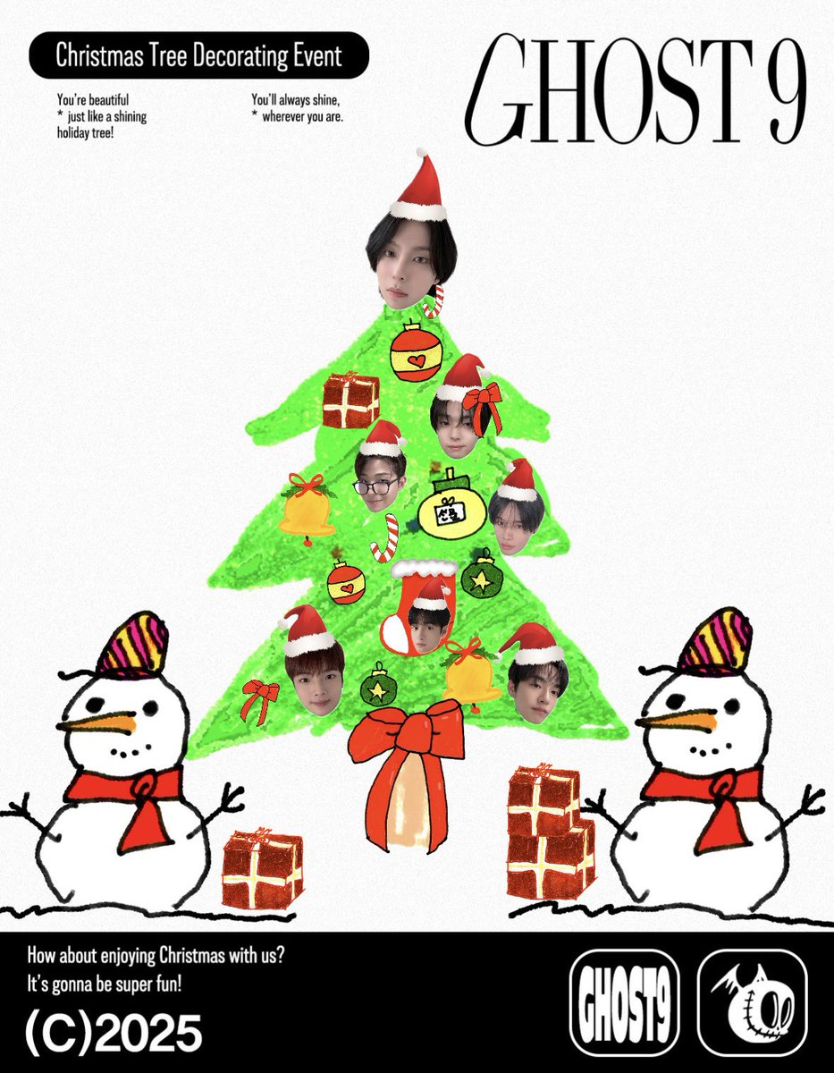 트꾸재밌당
    ❄         🎄
               🎄 🎄   ✨
            🎄 👻🎄
          🎄   👻   🎄   ❄
        🎄   👻👻 🎄
❄ 🎄👻고나👻 🎄
    🎄👻👻👻👻👻🎄 
🎄 🎄 🎄 🎄🎄 🎄🎄🎄

#GHOST9 #고스트나인 
#GHOST9_ChristmasTree #MerryG9mas 
#고나와_트리꾸미자 #빛나는트리_빛나는고나
