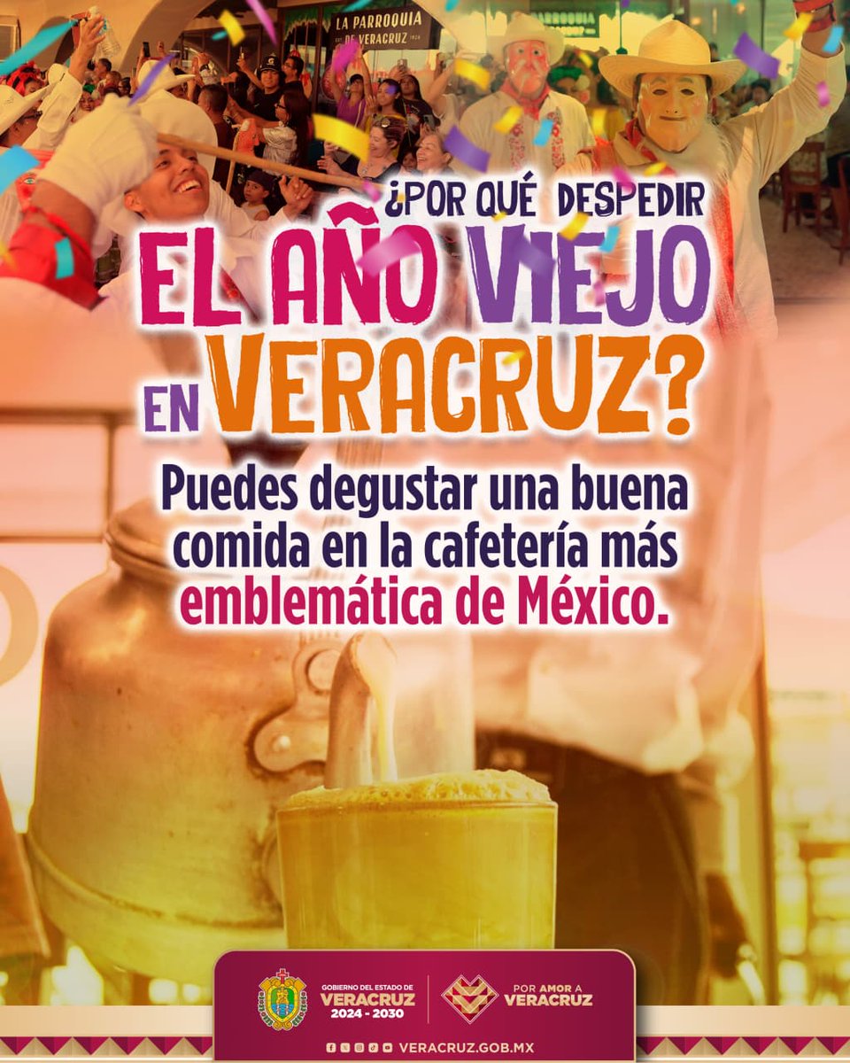 ¡No hay mejor forma de cerrar el año que en Veracruz!✨

​Desde el baile de "El Viejo" hasta el aroma del café recién servido en La Parroquia, le decimos adiós al 2025 con sabor, tradición y alegría contagiosa☕🎷.

​¿Con quién vas a despedir El Año Viejo? 🥳
#VeracruzEstáDeModa