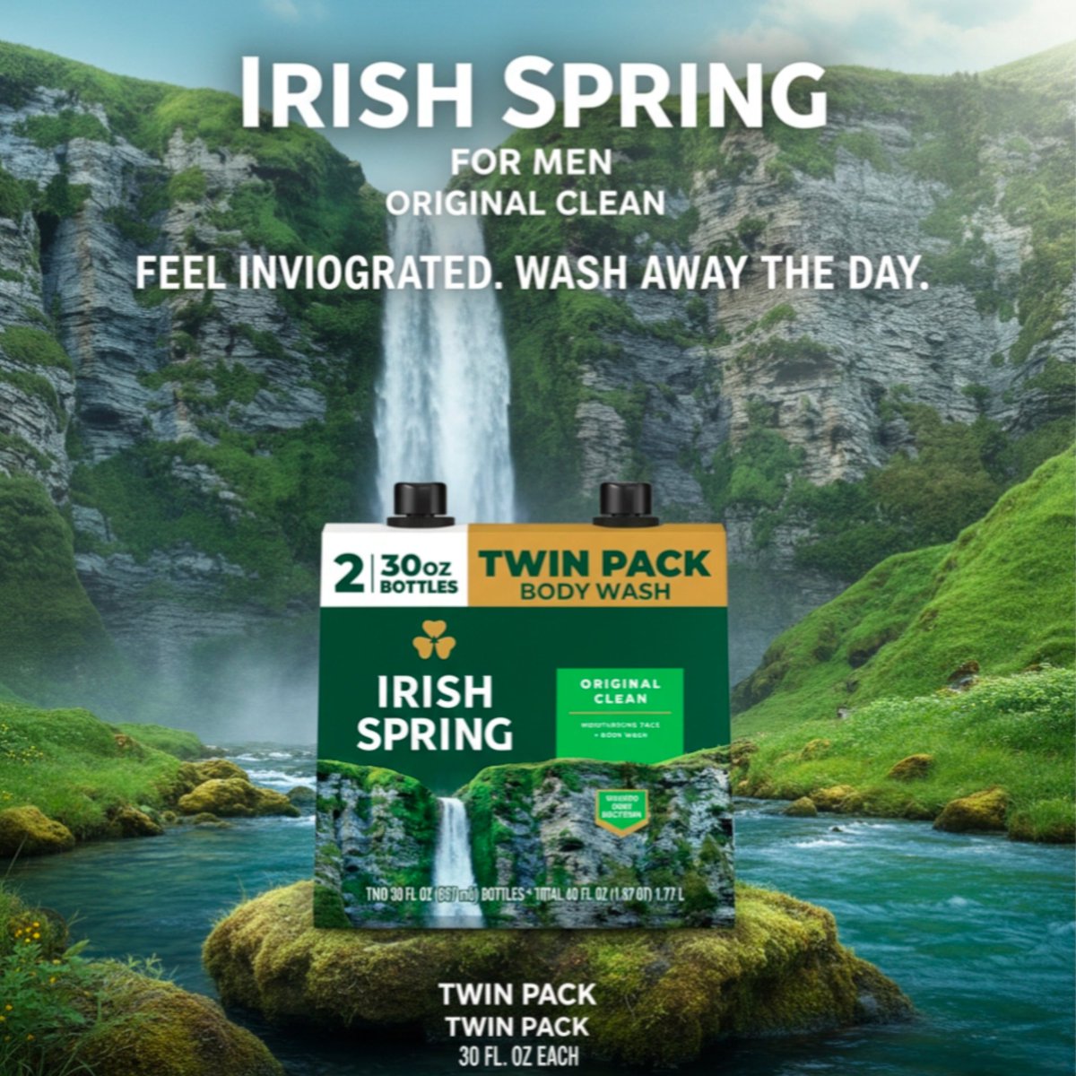 WakilahmedCom's tweet image. Stay fresh for 24 hours with Irish Spring Original Clean Body Wash for Men (30 fl. oz., 2-Pack).
Paraben-free, biodegradable cleansers with a rich lather that washes away bacteria.
Body wash. Face wash. All-day freshness.
wakilahmed.com/products/irish…
#IrishSpring #MensGrooming