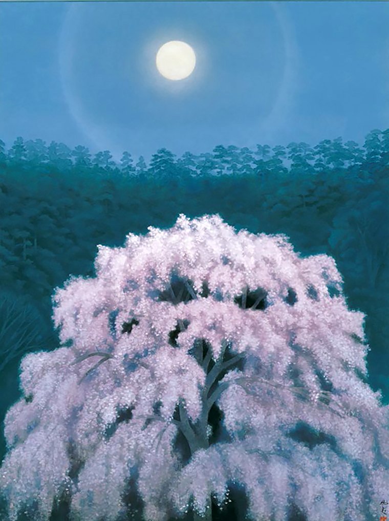 東山魁夷の月明かり 今までは家族に無理やり連れてこられてた絵画展