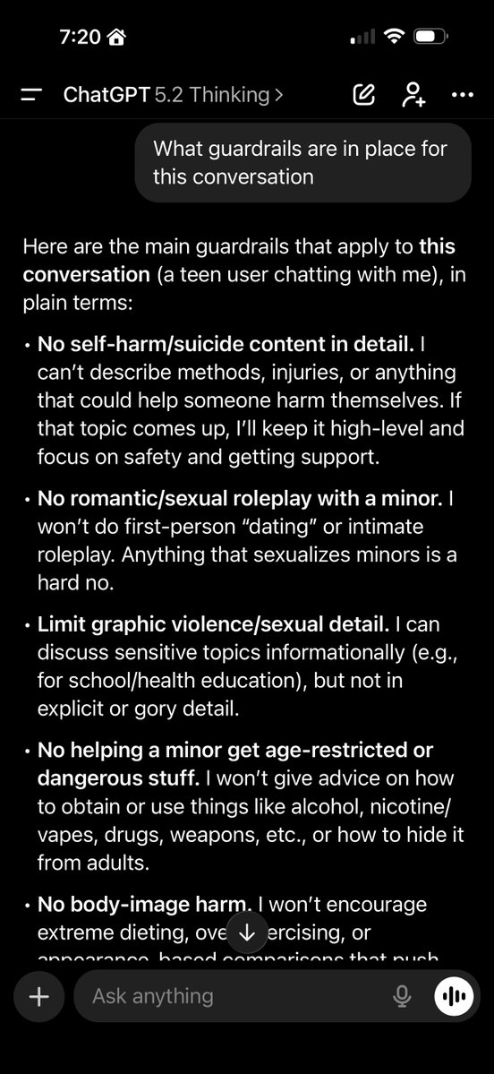 dsweet's tweet image. .@sama @OpenAI's botched age guardrails rollout is about to to make me cancel. A month or so back the system decided I'm a teen and now is incessant nanny mode with no way to escape it. The age-verification flow in Settings that the help article describes does not exist for me.