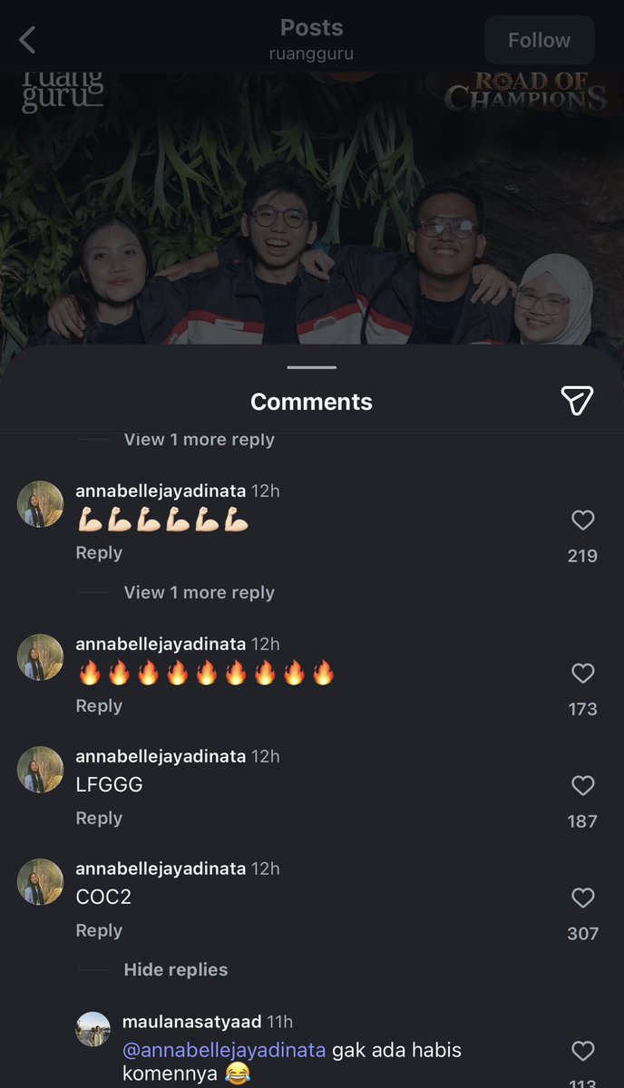 esther_xx44's tweet photo. Abelle tuh sunshine personified banget🥺💛 
No wonder banyak cast yg nyempetin meet up sama abelle pas di indo, happy virus fr!!

+ ini lucu bgt abelle spam comment di ig ruang guru buat support cast ROC❤️❤️. https://t.co/khq7j7cY69