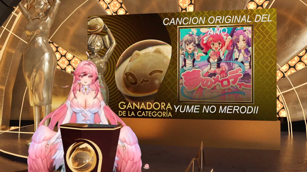 yumegirlsidols's tweet image. Gracias por elegir a Yume no Merodii como mejor canción original de este año 🌈
Le pusimos todo nuestro amor y corazón. ¡Dedicado a todas las personas que sueñan!

Y nos honra que el público nos haya elegido a mejor Grupo VTuber. ¡Sigamos soñando juntos! 🤍

#Gachis2025 @GachiZai