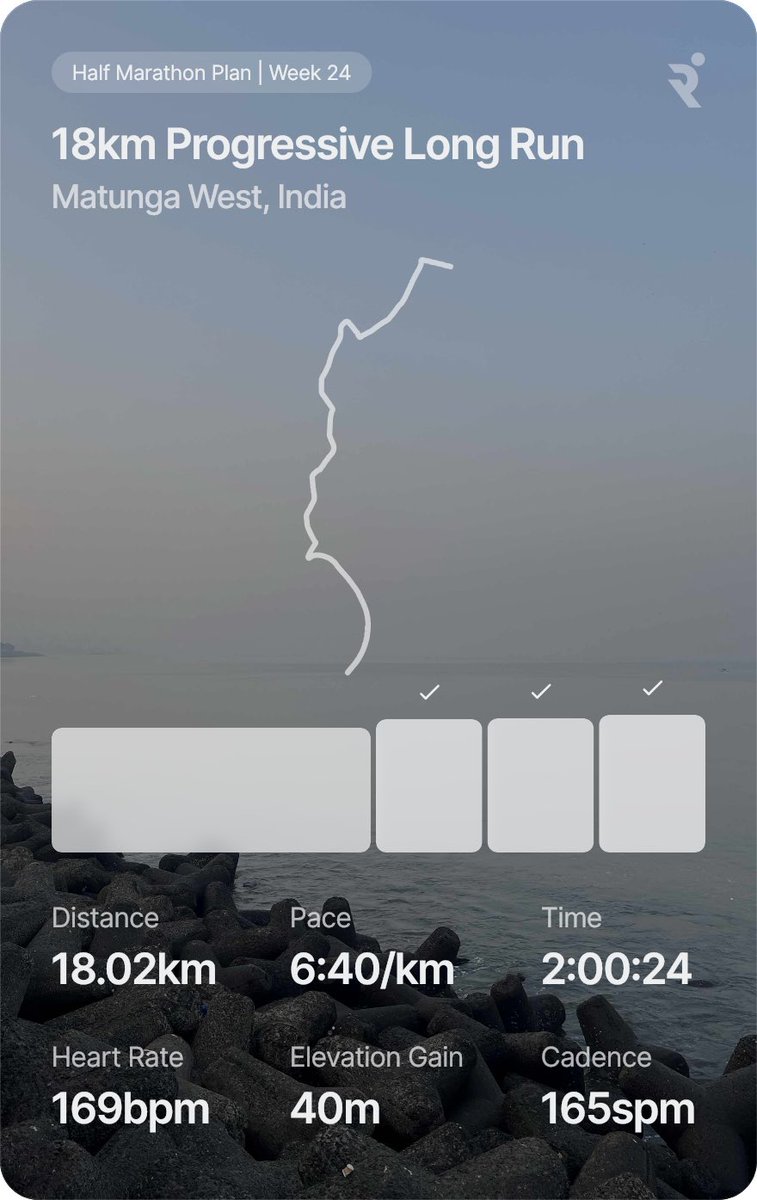 ItsResham's tweet image. Sunday long run day ✅
18km at 6:40 pace 
Managed to hit the pace targets on day 1 of periods 🏃‍♀️🏃‍♀️
Tried Adidas long &amp;amp; somewhat compression socks and they’re not too bad 
3 weeks to go for TMM 

With @shahtanay97