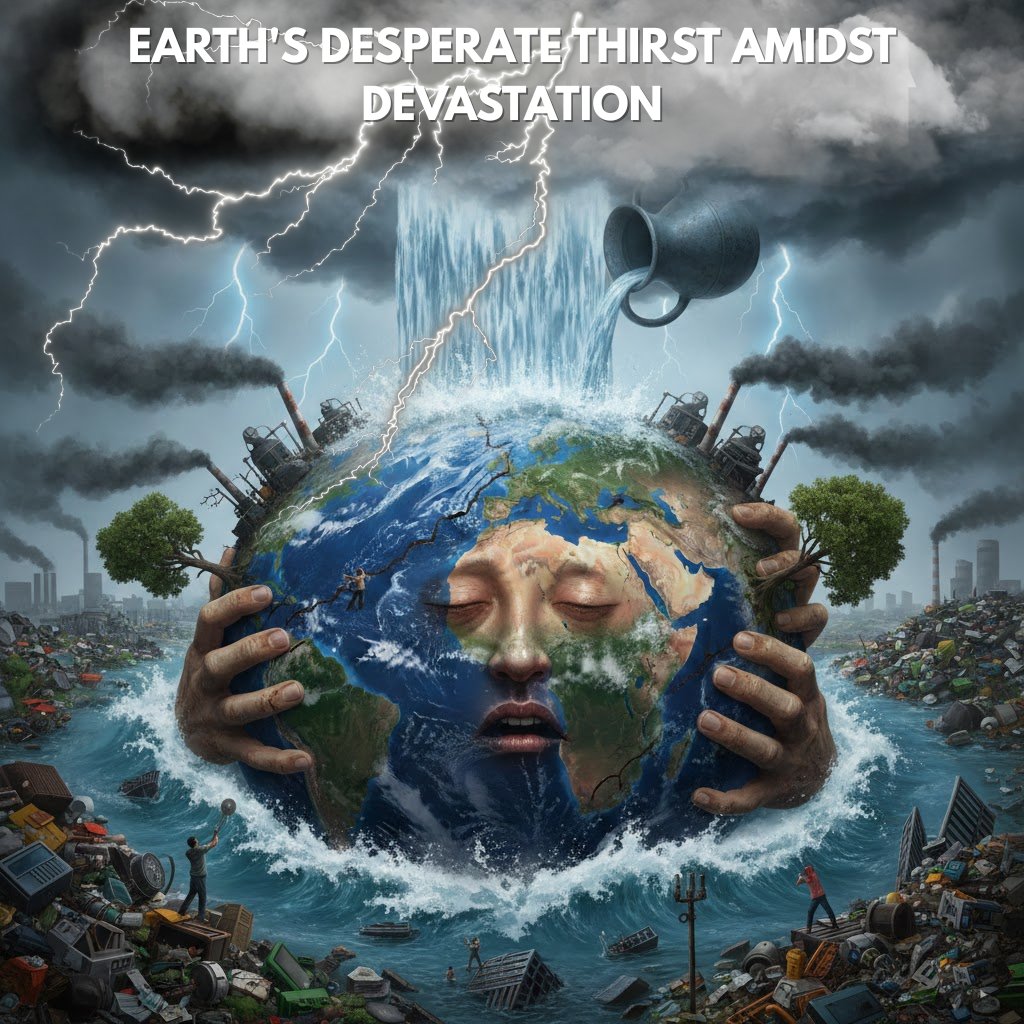 abysyukron's tweet photo. "Congratulations to humanity: we finally turned the Earth into a place that needs a rescue mission from itself." https://t.co/1lQnmj1C1F