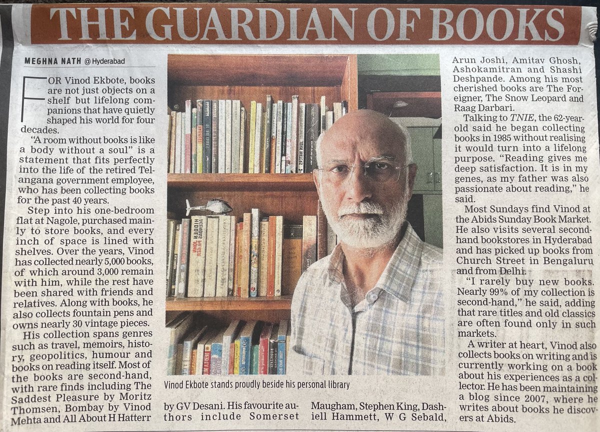 VinodEkbote's tweet photo. Chopper-owning Hyderabadi bibliophile is in the news. https://t.co/xIqlOITQRt