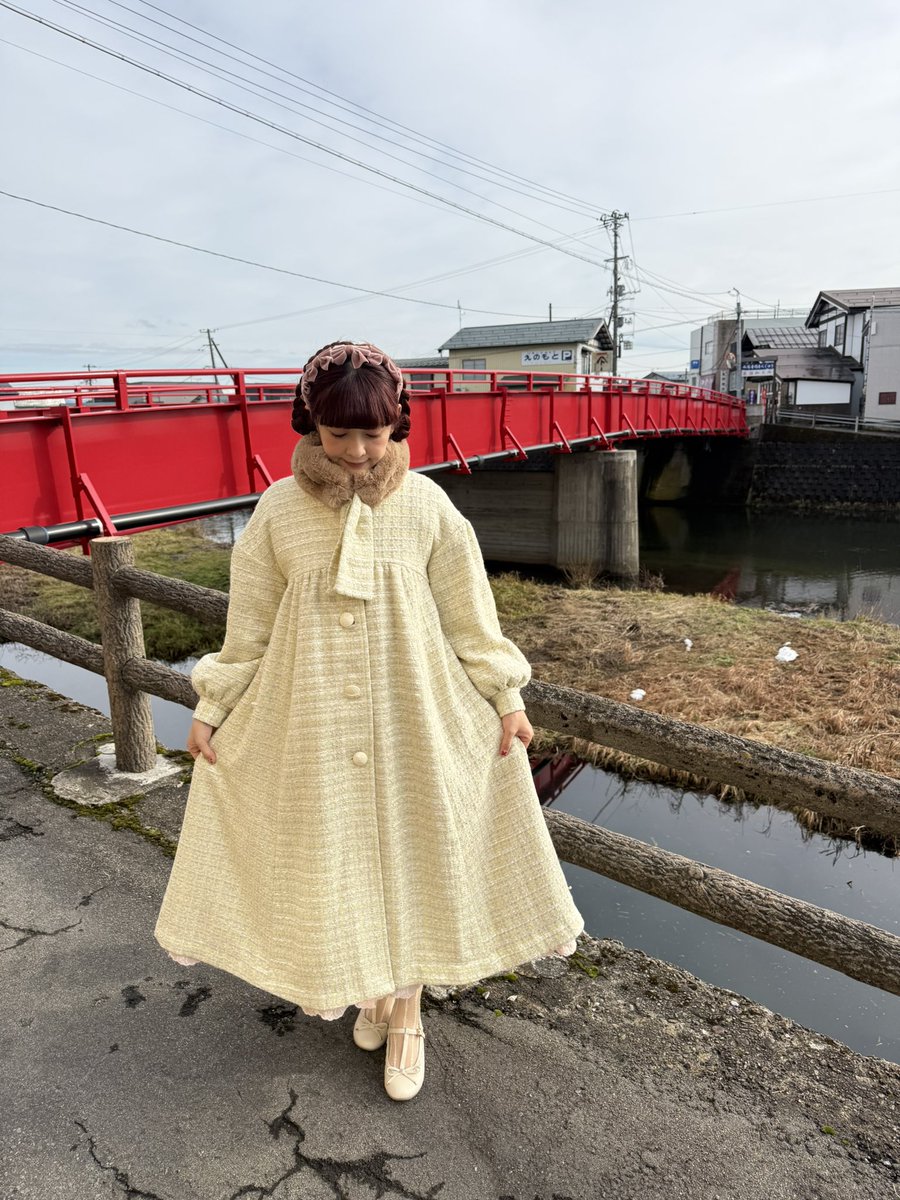 秋田県羽後町でアトリエ小町さんの撮影の時に着ていたメゾンドミネット