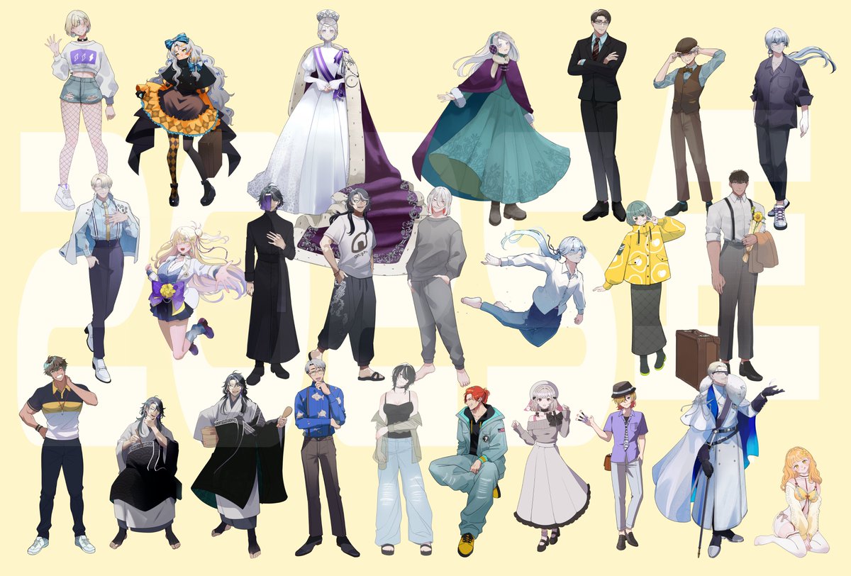 2025年立ち絵まとめ！ お見せできるやつだけで25体描けました。 あとは