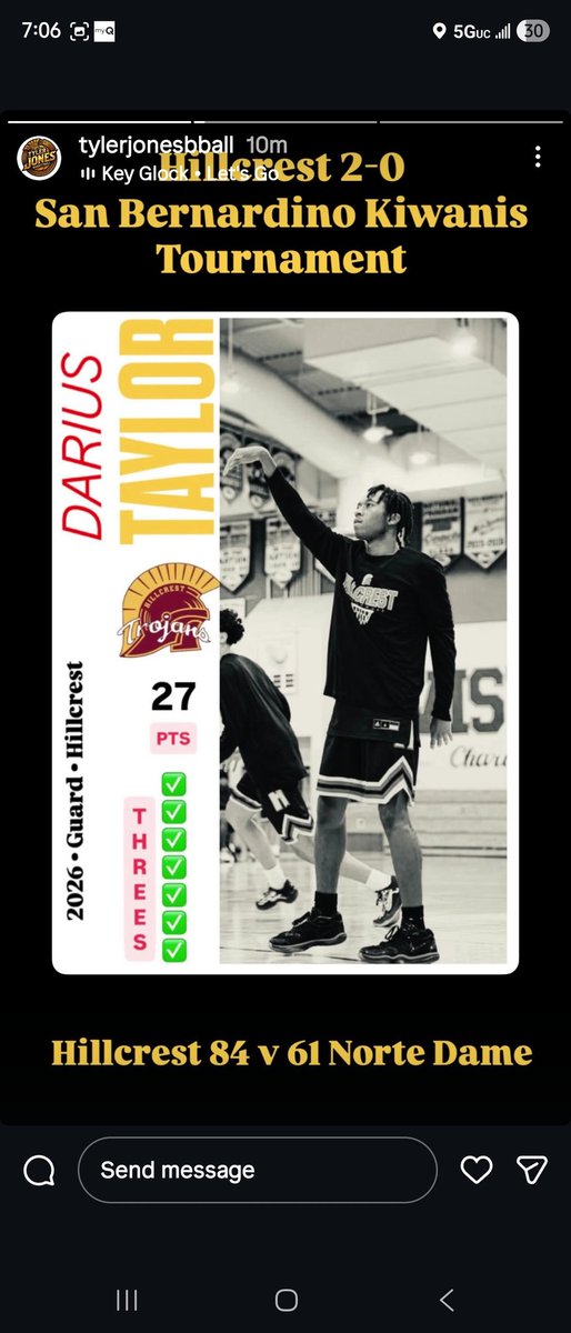 7 Three Pointers!!! Senior PG.  6'0"