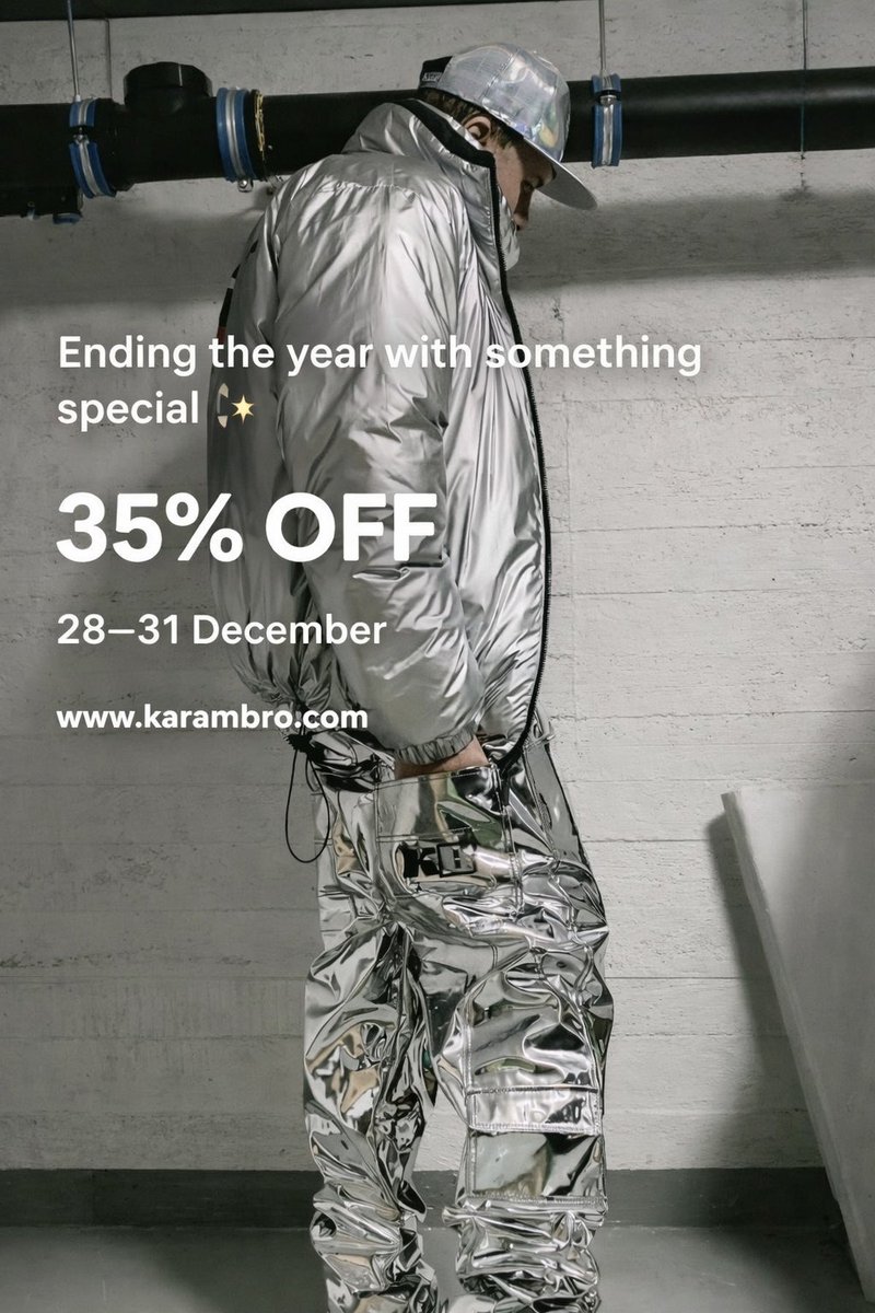 Shine louder before the year ends. ⚡
Limited-time 35% OFF
31 December only

 karambro.com

#Karambro #EndOfYearSale #ReflectiveWear #StreetwearStyle #Techwear