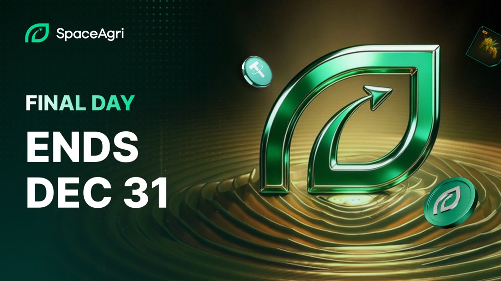 space_agri's tweet image. ⏳ A few more days left.

The SpaceAgri airdrop
now ends on Dec 31.

Finish your tasks before it’s over. 🌾

#Airdrop #Countdown #SpaceAgri