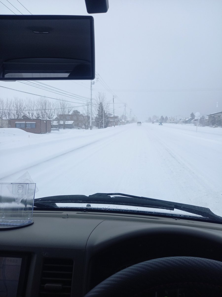 想像はしていたけれど、岩見沢越えたら真っ白け、温泉も入ったし、まったり帰って飲むかぁ！