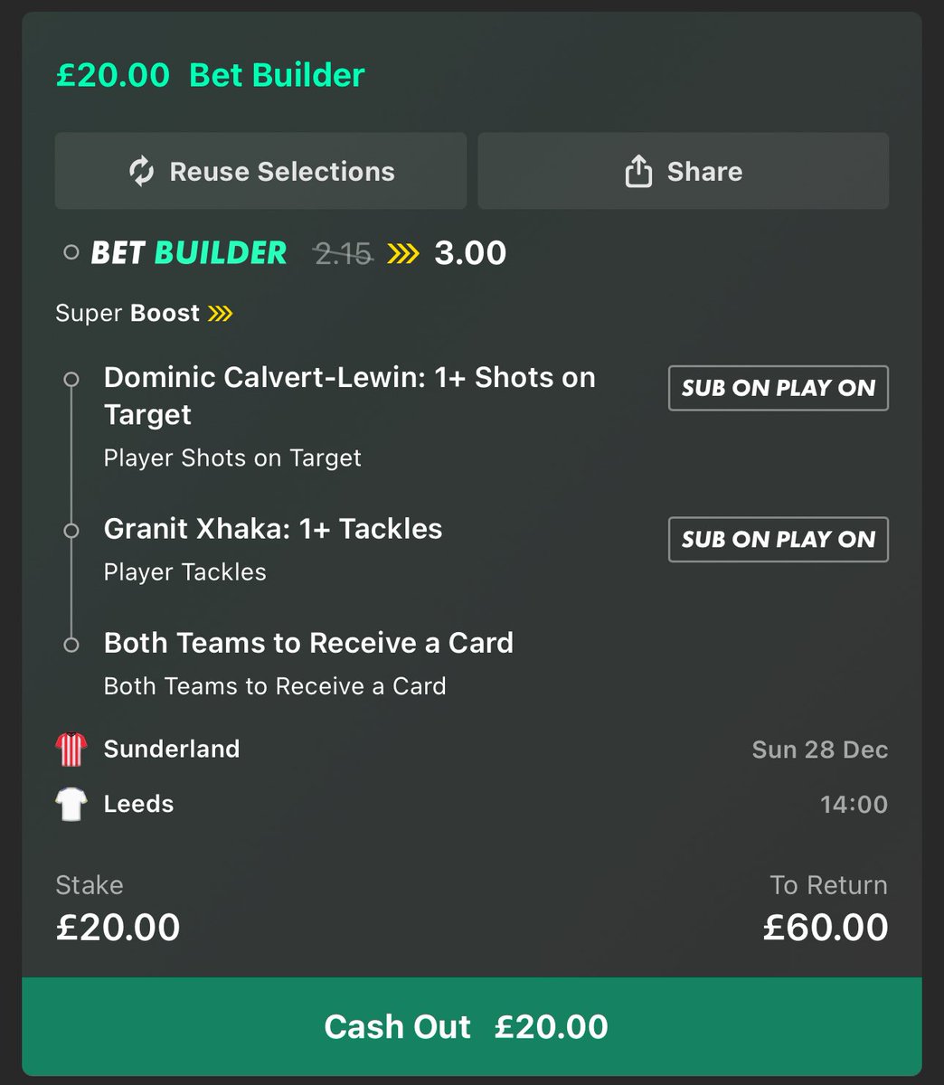 😍 £60 CASH GIVEAWAY! 

If the Sunderland v Leeds super boost on bet365 wins, I’ll giveaway… 

£30 to someone who LIKES ❤️ this
£30 to someone who RTs 🔁 this
Must FOLLOW <a href="/LordFootyTips/">Lord’s Football Tips</a>