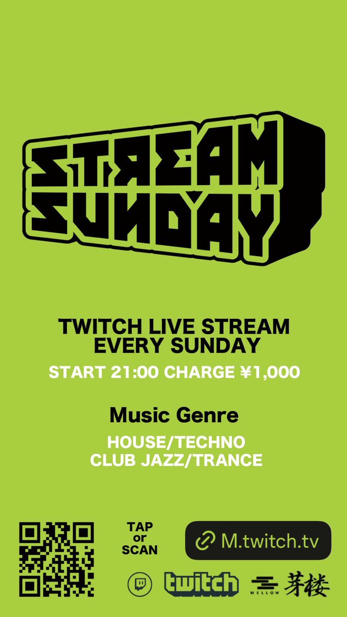 本日21:00〜配信スタートです！
Stream Sunday at 芽楼
Music select by Duty.sf 
&amp; Fumiaki Hamura 
皆さん登録・フォローよろしくお願いします✅ <a href="/Dj_Bar_mellow/">芽楼</a> 
#芽楼 #dj_bar_mellow #duty_sf #streamsunday #okayama #twitch #dj配信
m.twitch.tv/duty_sf/home