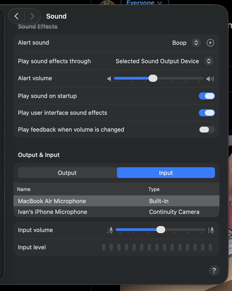 Every time I need working microphone on mac I need
to move Input Volume left/right
Updating on 26.2 will look does it fixed