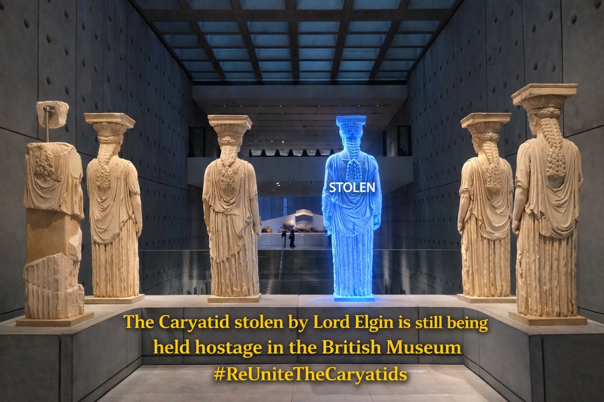 The Caryatid stolen by Lord Elgin is still being held hostage at the British Museum - It is time to ReUnite The Caryatids 

<a href="/acropolis_the/">The Acropolis Research Group</a> <a href="/cultureGR/">Υπουργείο Πολιτισμού</a> <a href="/britishmuseum/">British Museum</a> <a href="/CaryatidsUnited/">ReuniteTheCaryatids</a>