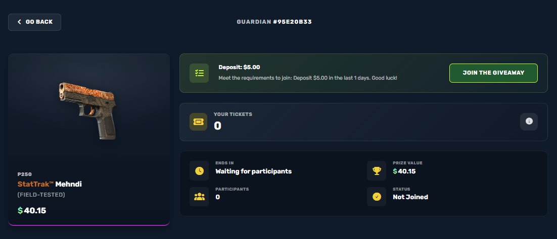 🎉 Guardian Giveaway is back  and better than ever!

We’ve upgraded the skins and kicked off the New Year celebrations early 🥳

Here Token code to get some skins : SKW@dc2ba5-1728

Jump in, grab your chance, and let’s start the hype! 🚀