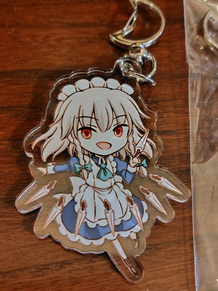 冬コミ新刊セットで配布する咲夜アクキーのサンプルです！