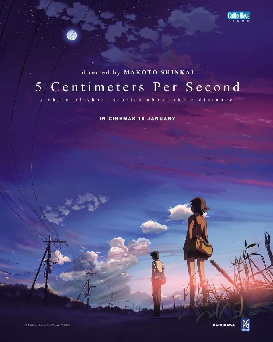 FilmIndoSource's tweet photo. Prima Cinema Multimedia will serve as the local distributor for both the animated and live action films of ‘5 CENTIMETERS PER SECOND’ in Indonesia.

The rollout will first begin with Makoto Shinkai’s heart-wrenching animation film on January 16, 2026. https://t.co/Vm7rmXVExi