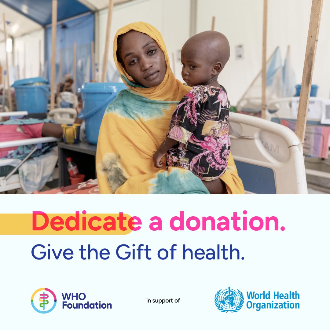 Looking for a gift that truly matters?

Dedicate your donation in someone’s name and help WHO reach families with lifesaving health care, medicine, and support.
Together we make the world healthier 

Donate bit.ly/SupportGlobalH…