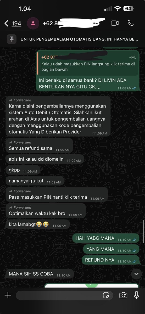 Mutedchords's tweet photo. Dan di sini si penipu itu berusaha buat ngeyakinin lagi temenku terkait dengan transaksi nya harus begini dan begitu. Dan setelah transfer, penipunya bilang "invalid" . Kita berusaha ngespam chat penipu itu, dia sempat nanyain "punya BRI?" Temenku bilang ga punya. https://t.co/JSMESgQN00