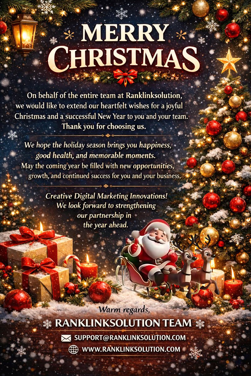 🎄✨ Merry (a bit late) Christmas from the RankingLinkSolution Team! ✨🎄
As we wrap up another successful year, we want to take a moment to express our gratitude to all our clients, partners, and supporters. Your trust and collaboration have been the heart of our success.