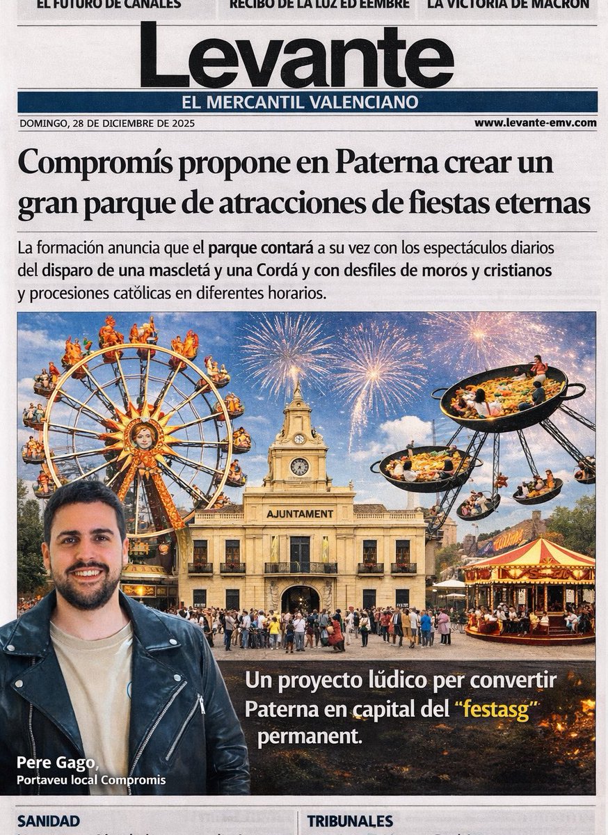 Bon diumenge #Paterna 😉

🟠 Estem convençuts de que aquesta proposta és una aposta ferma per atraure turisme i que tindrem el suport de totes i tots per dur-la endavant 💪🏻

#PaternaFestesWorld