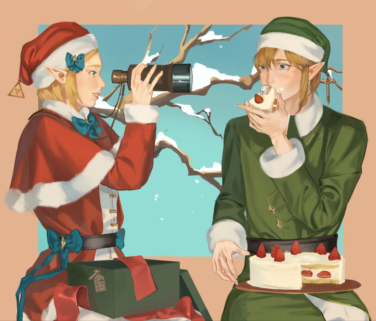 rollingxz's tweet photo. Zelink (Merry Christmas🌟🌟) https://t.co/r0ZeZfNuHi