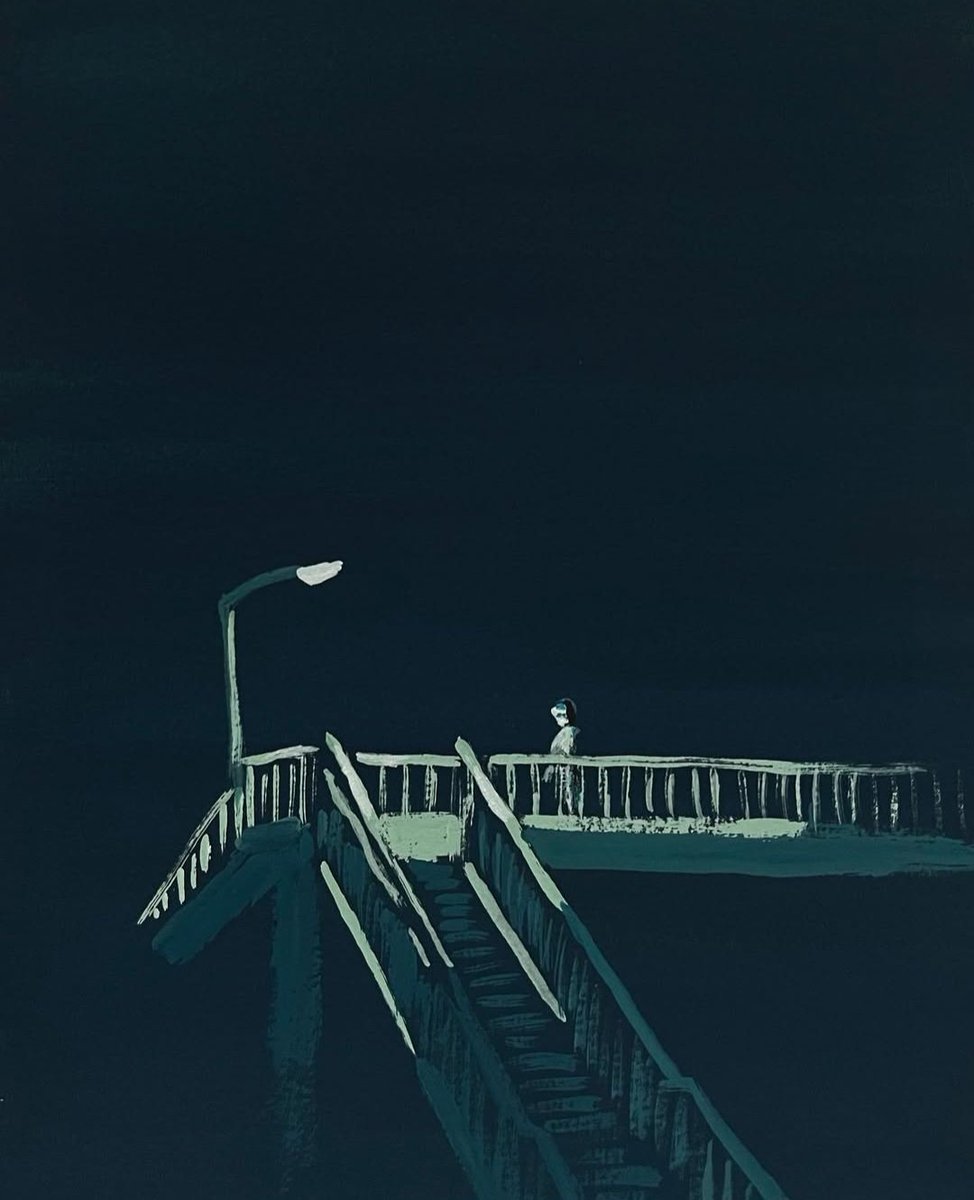 franch_laura's tweet image. Para este último domingo del año, os invito a disfrutar de un artista japonés que me gusta mucho y que incluyo en mi serie de hopperianos, se trata de Hiroki Kawanabe (Kagoshima, 1983) quien lleva rl universo de Hopper a su expresión más mínima y poética.

👇🏻 Hilo.