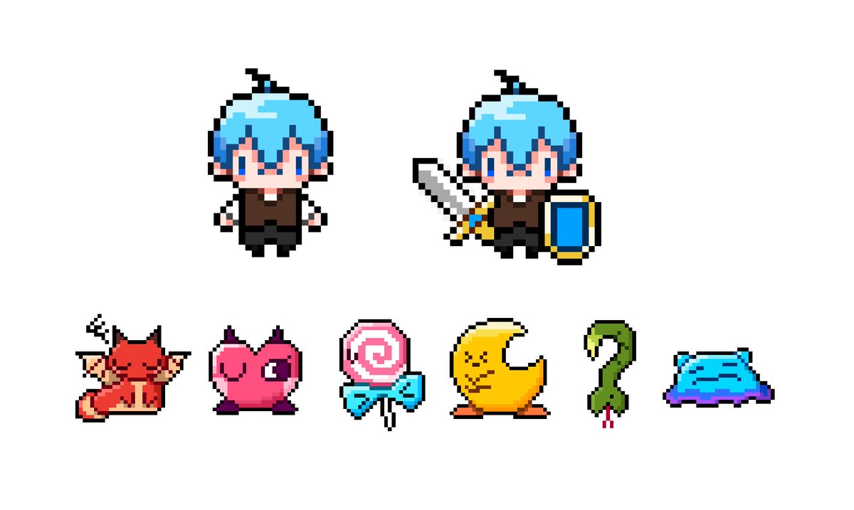 [お知らせ⋆͛📢⋆]
ちゃお2月号のころんくんのインタビュー記事に掲載されているイラストを担当させて頂きました！
ドット絵の勇者ころんくんもいます🫶
何卒よろしくお願いいたします️🩵
 #すとぷりぎゃらりー