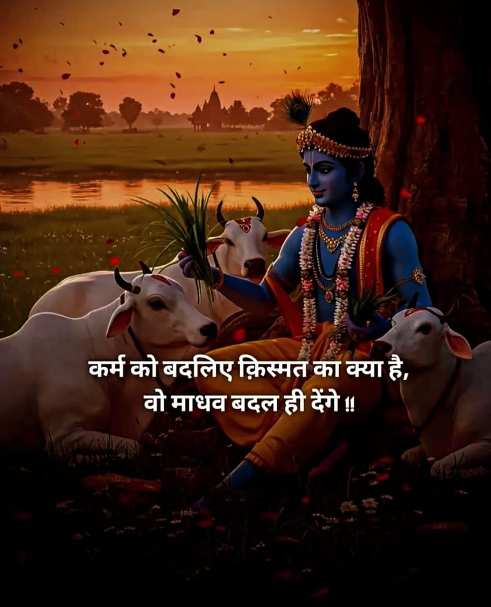 🌿 Shri Krishna says 🌿
✨ “Change your actions..!!
As for destiny,
Madhav will surely change that..!!” 🌸

🚩🚩Jai shree Krishna 🙏 🚩 
--------------------------------
❤️ True 👍 False