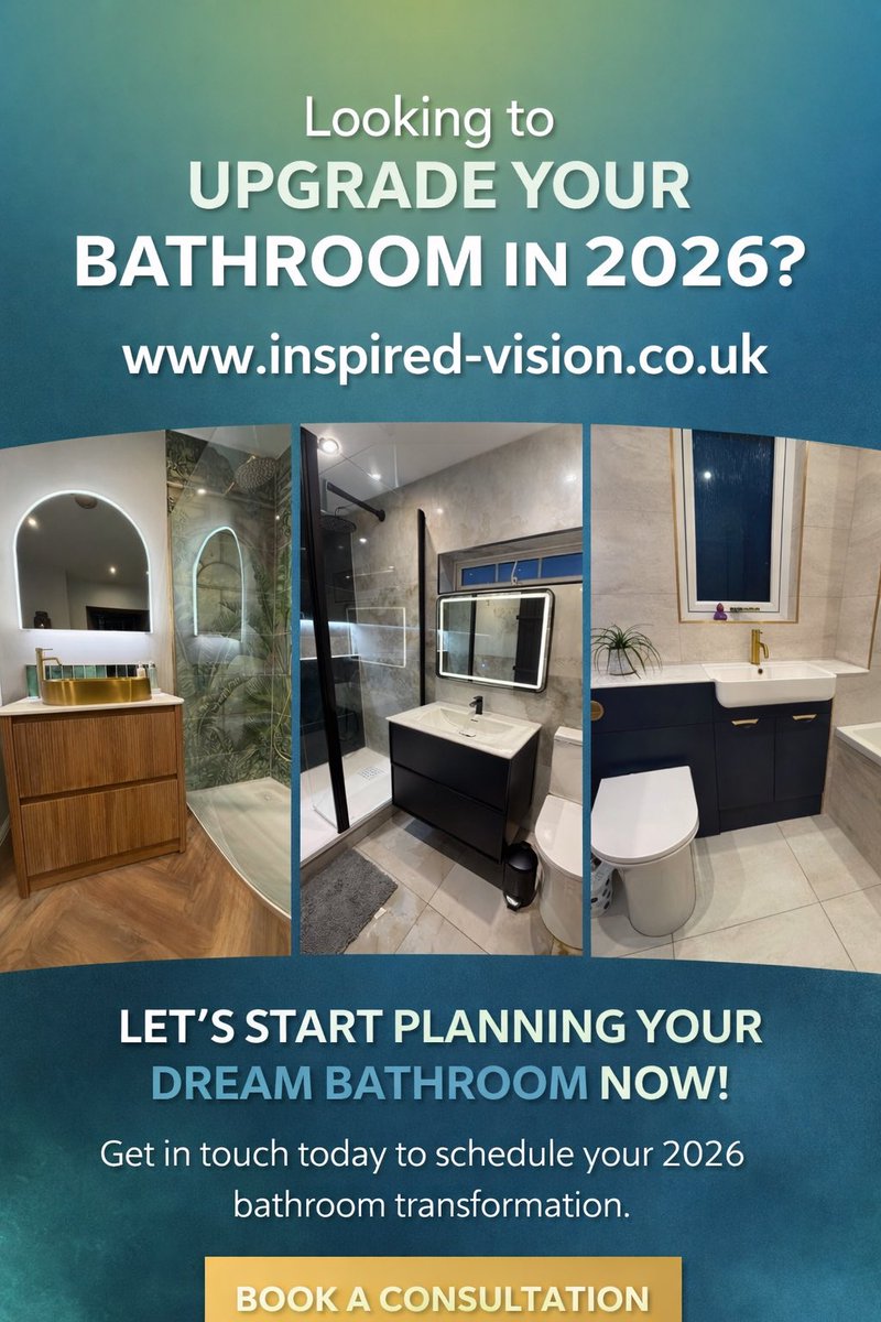 ✨ Thinking about upgrading your bathroom in 2026? ✨

Now is the perfect time to start planning. At Inspired Vision Bathrooms &amp; Wetrooms, we design and install beautiful, practical spaces tailored to your home and lifestyle.

From sleek modern wetrooms to warm, elegant family