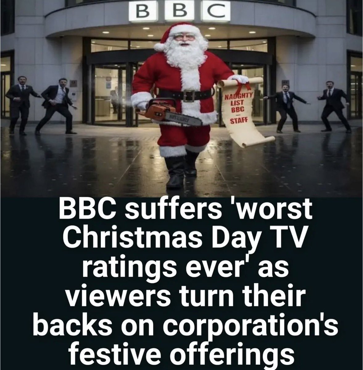 NotFarLeftAtAll's tweet image. BBC suffers 'worst Christmas Day TV ratings ever' as viewers turn their backs on corporation's festive offerings
