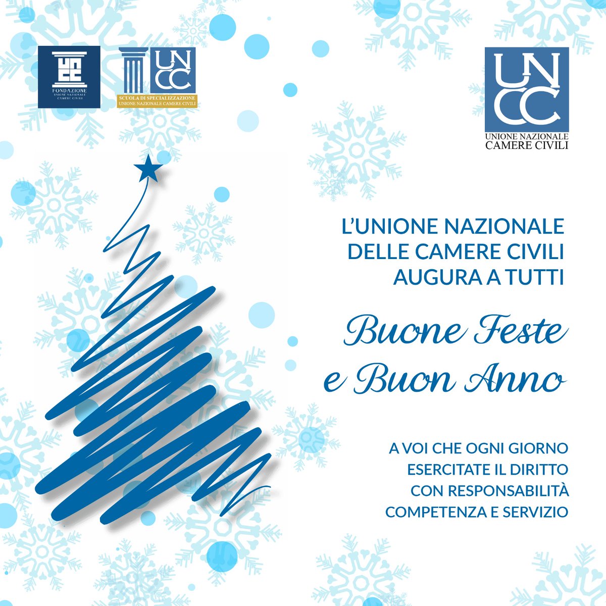 L'Unione Nazionale delle Camere Civili
Augura a Tutti
Buone Feste e Buon Anno

A Voi che ogni giorno
esercitate il diritto
con responsabilità
competenza e servizio