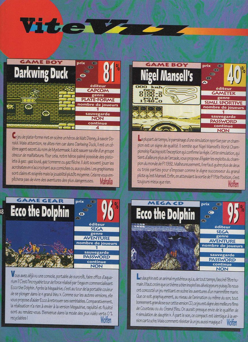 AllmightoFranky's tweet photo. #Nostalgeek on termine aujourd'hui le feuilletage du #PlayerOne de décembre 1993!Les tests "Vite vu" avec du #ChuckRock sur #Snes,#LethalEnforcers sur #MegaCD,#Zool sur #Megadrive et #DarkwingDuck sur #GameBoy entre autres!#retro #retrogaming #oldschool #80s #90s 1/5 https://t.co/Tmjy9Uk296