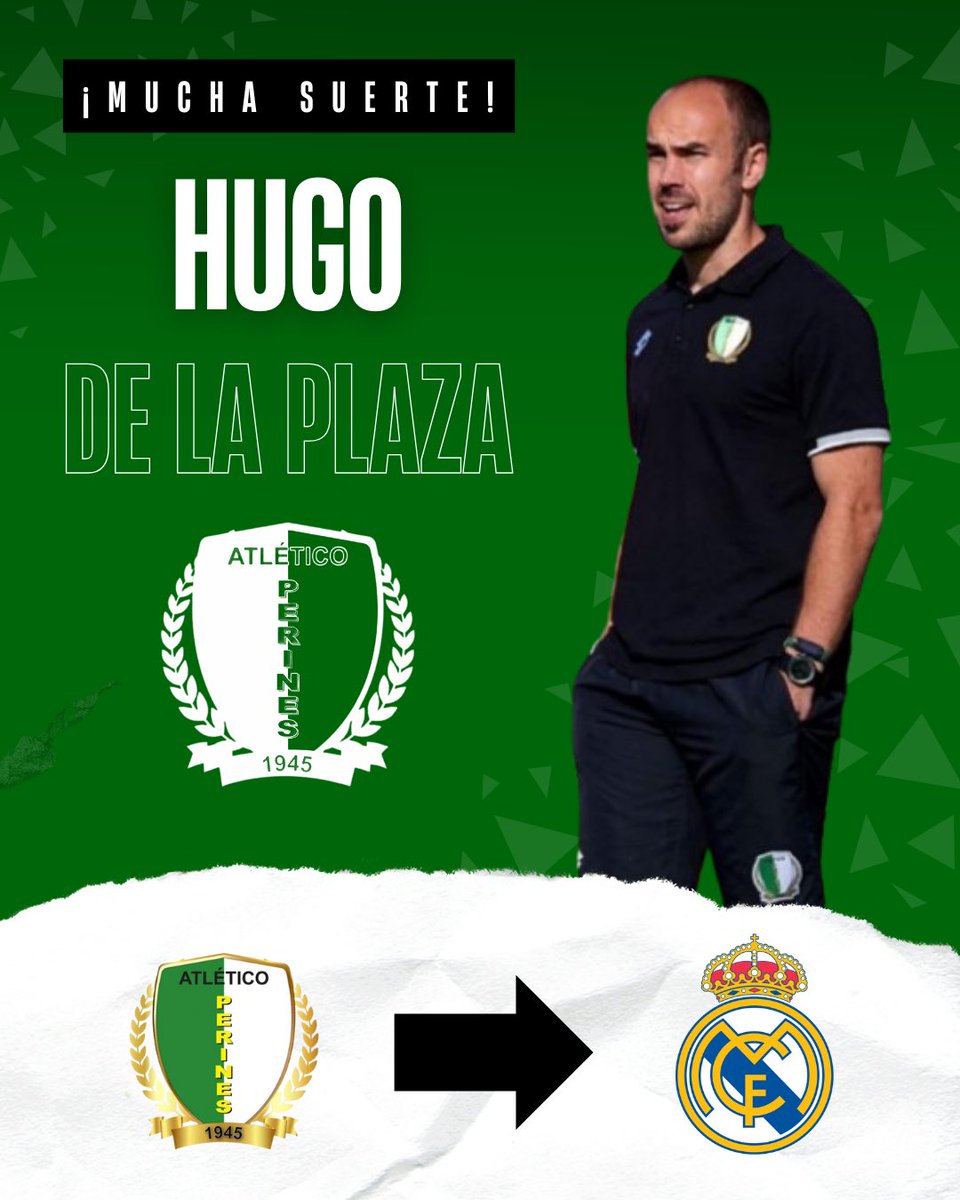 ATPerines's tweet image. ✅ 𝐎𝐅𝐈𝐂𝐈𝐀𝐋 | Hugo de la Plaza, entrenador del Juvenil A, ficha por el Cadete A el Real Madrid hasta 2030.

🙌 Desde el Club Atlético Perines queremos agradecer a Hugo todo lo hecho por el club y desearle mucha suerte en Madrid.

#ATPerines #ElEsfuerzoNoSeNegocia #Santander
