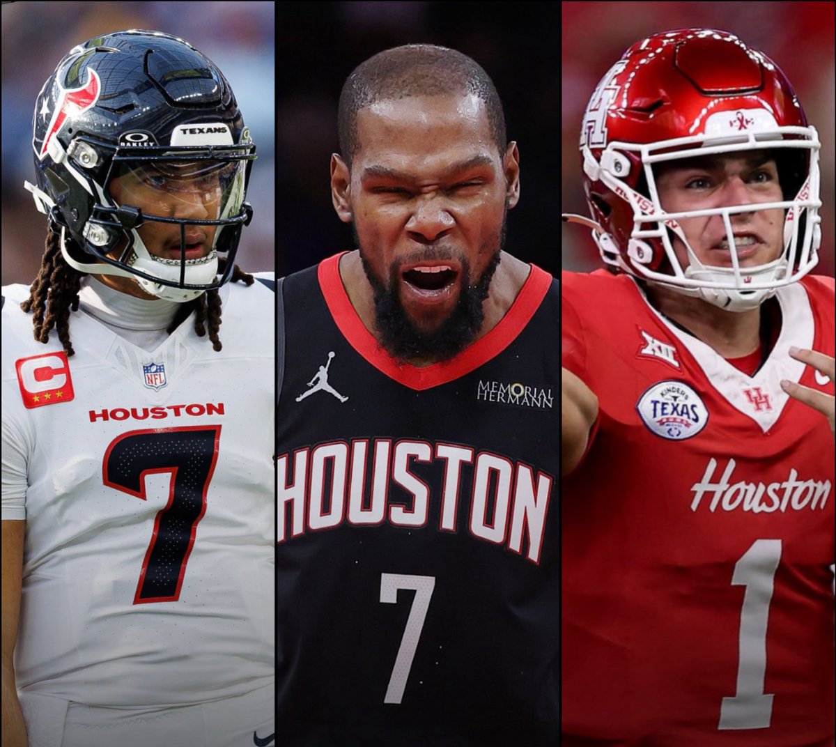 BradeauxNBA's tweet image. Houston Sports pulled off the Sweep today:

• Texans beat the Chargers 20-16
• Rockets beat the Cavs 117-100
• Cougars beat LSU 38-35 in the Kinders Texas Bowl
