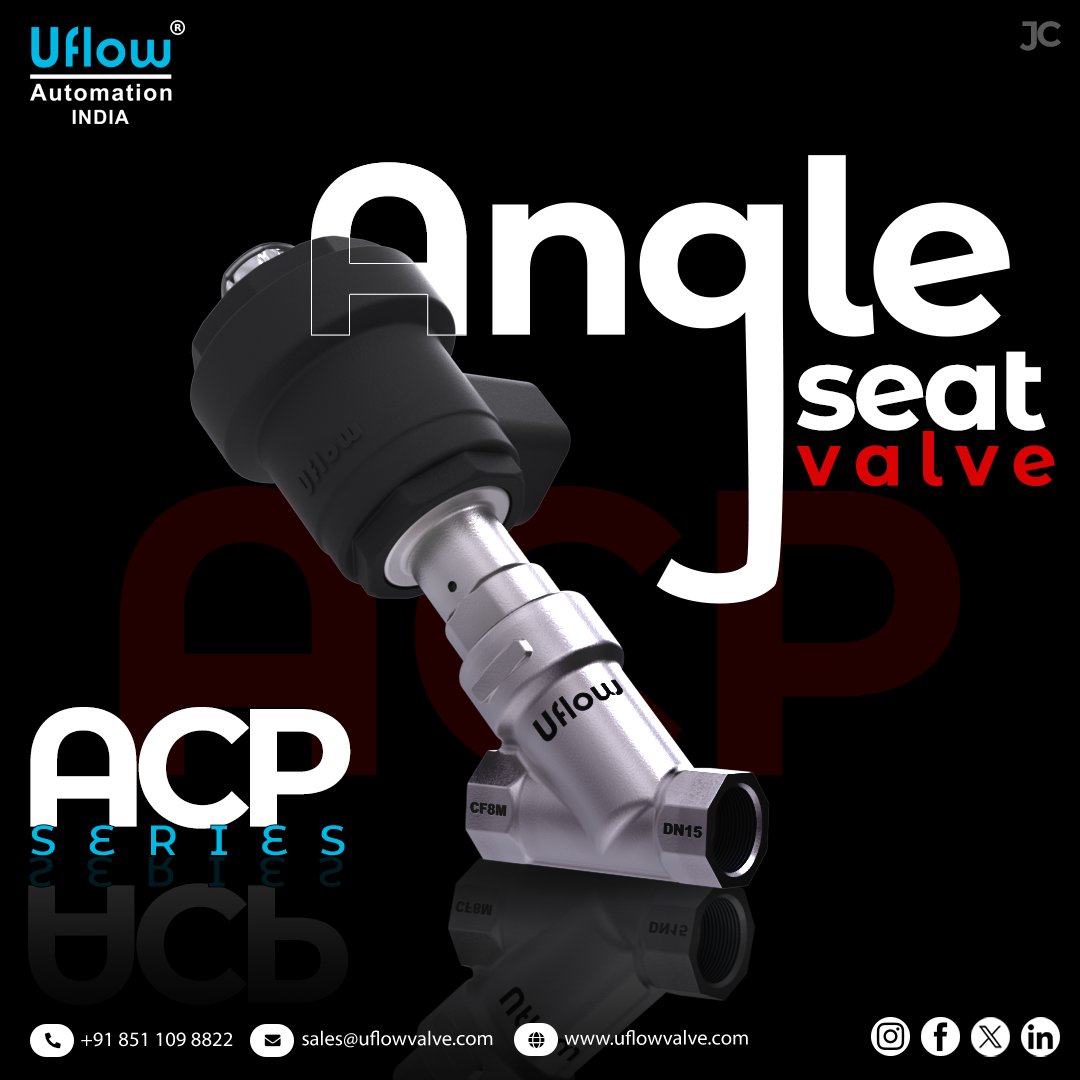 uflowvalve's tweet photo. Powering industries with precision control โ๏ธ
Introducing Uflow ACP Series โ Angle Seat Valve
Upgrade your automation today ๐
https://t.co/q0pe9tHfDg
#Uflow #ValveTechnology #IndustrialAutomation #ControlValves #MadeInIndia #EngineeringExcellence https://t.co/1yn2JwyYLa