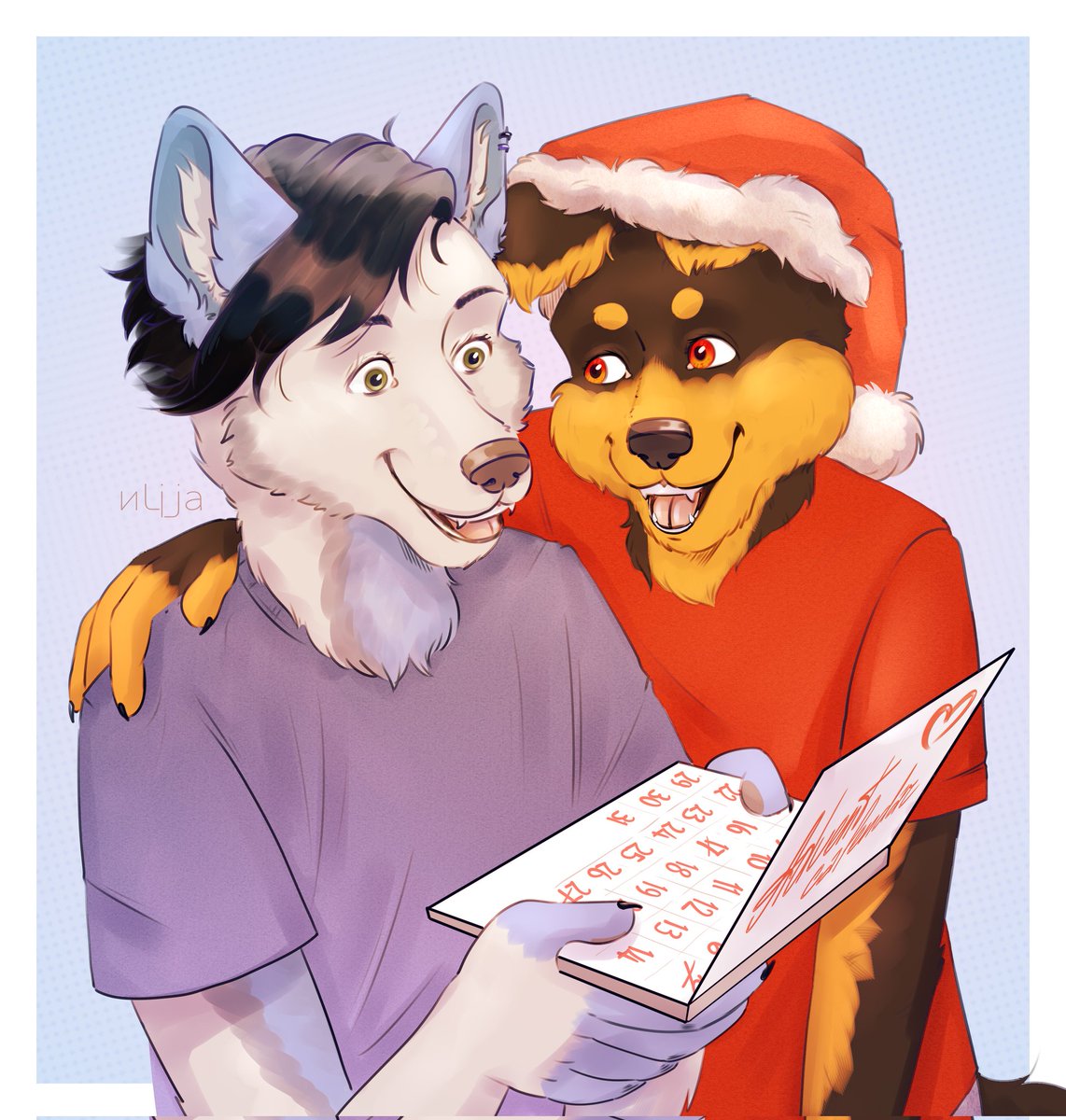 Happy foxy with advent-calendar~
Sketch gift for <a href="/d00msmoker/">Doomsmoker</a>