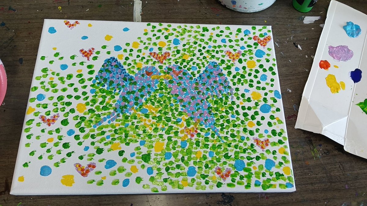 「統合失調症と発達障害　闘病の世界」アウトサイダーアート　点描画　齋藤郁恵作画 統合失調症と発達障害 闘病の世界」アウトサイダーアート 点描画 齋藤