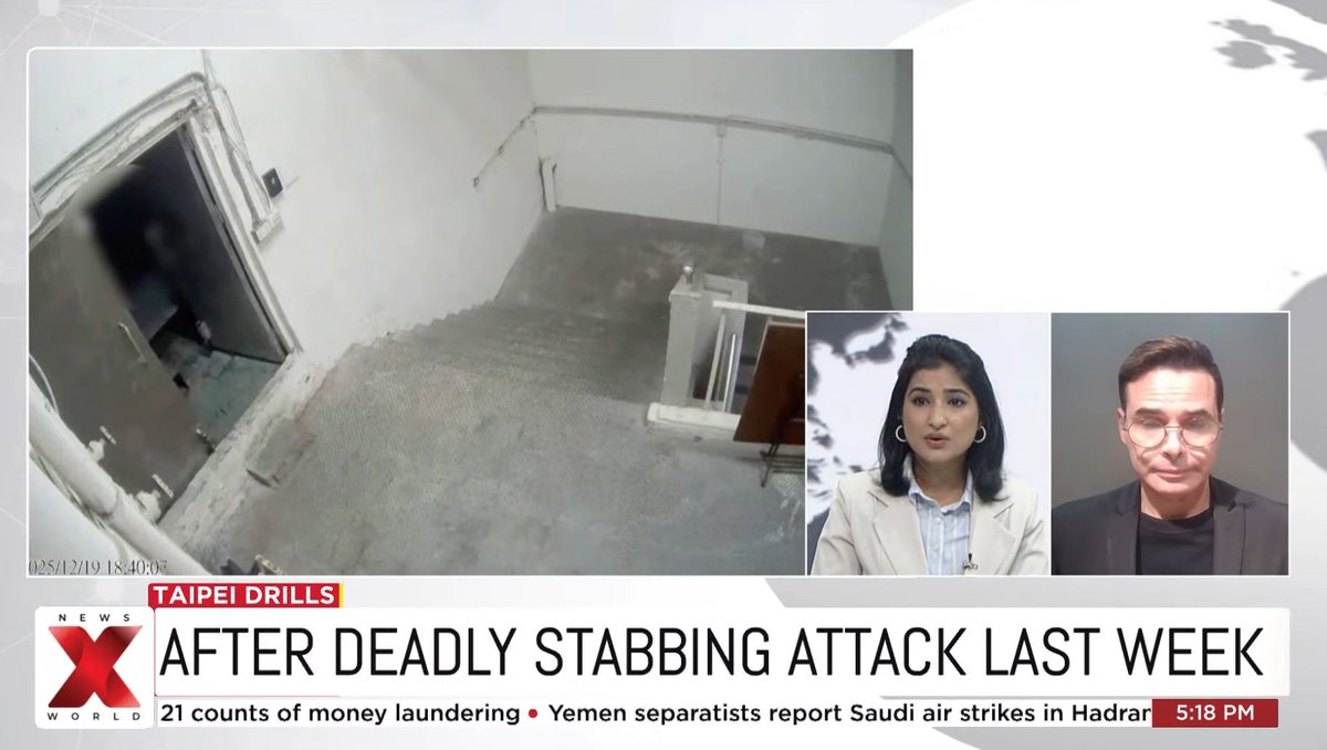 On #India <a href="/NewsX/">NewsX World</a> with host <a href="/KritiJournalist/">Kriti Mehta</a>, I discussed first responder drills in <a href="/TaipeiCity/">Taipei City</a> led by Mayor <a href="/WananChiang/">蔣萬安 Wanan Chiang</a> a week after the bomb and stabbing attack in metro station and shopping district. Segment begins at 15mins 05secs.

youtube.com/watch?v=8eG-2W…