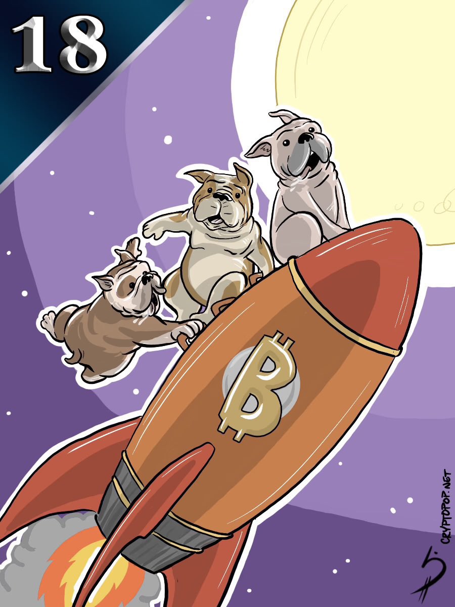 fun_nft's tweet image. Curio Card 18: “To The Moon”

Issue date: Jun 20, 2017, 21:51 UTC

Artist: Cryptopop

Original supply: 492

To The Moon is the eighteenth card minted in the Curio collection, capturing one of crypto’s most enduring memes: the dream of explosive price growth, rocketing “to the…