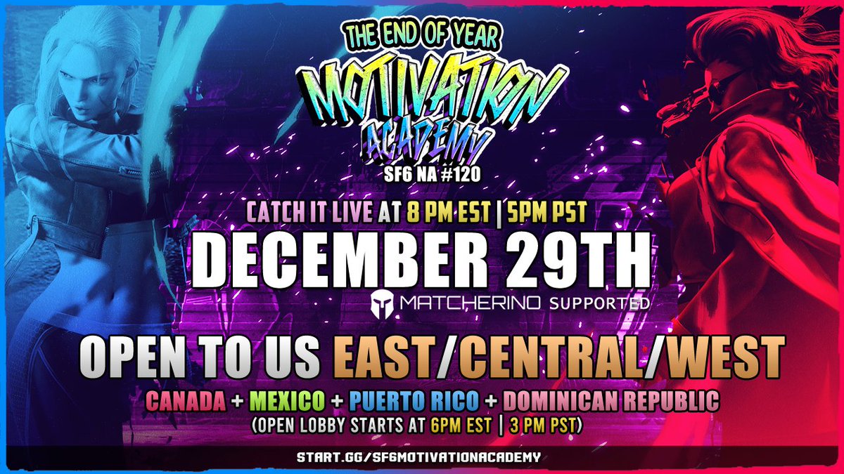 Wanted to remind everyone that the FINAL Motivation Academy of 2025 is this MONDAY Dec 29th @ 8pm EST | 5pm PST! - Powered by <a href="/matcherino/">Matcherino</a> 

Open Lobby will be up @ 6pm EST | 3pm PST! 

Signups close @ 7:40pm EST | 4:40pm PST!   Winners Round 1 matches start @ 7:50pm EST | 4:50pm